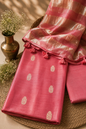 China Silk Top with Cotton Bottom & Tissue Organza Dupatta