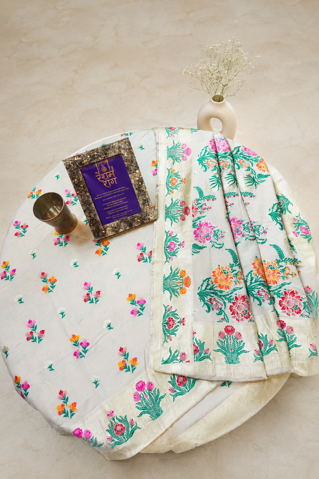 Pure Moonga Silk Handloom Meenakari Weaving Suit