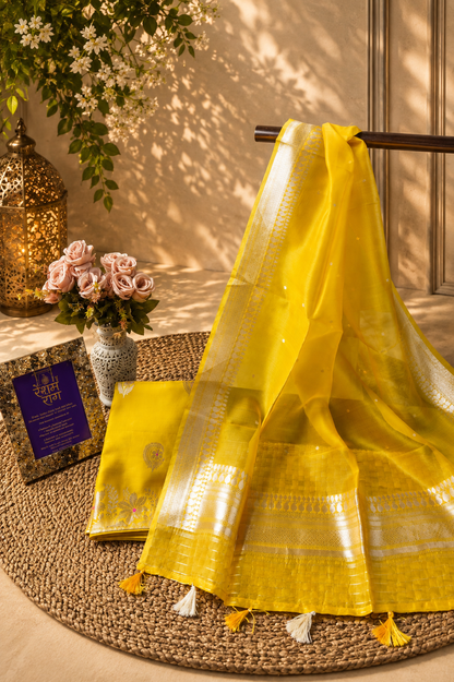 Pure Raw Silk Shirt & Bottom Kora Silk Dupatta