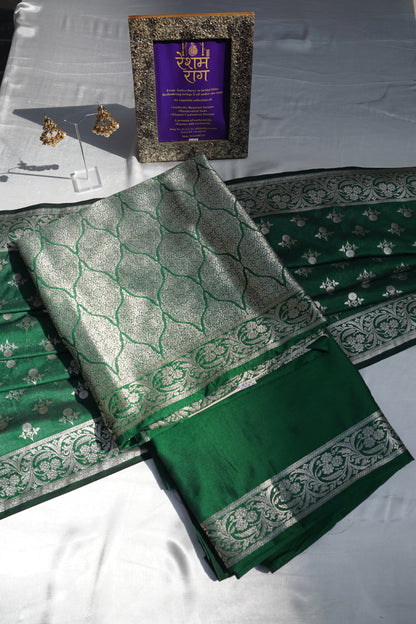 Royal Zari Brocade Suit Set | Green, Magenta & Black  Shopify HTML Description
