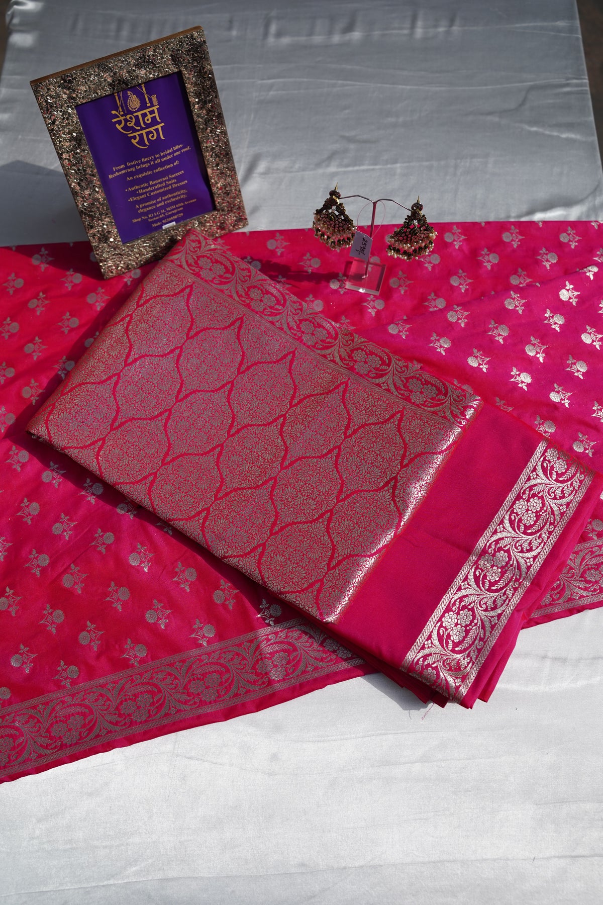 Royal Zari Brocade Suit Set | Green, Magenta & Black  Shopify HTML Description