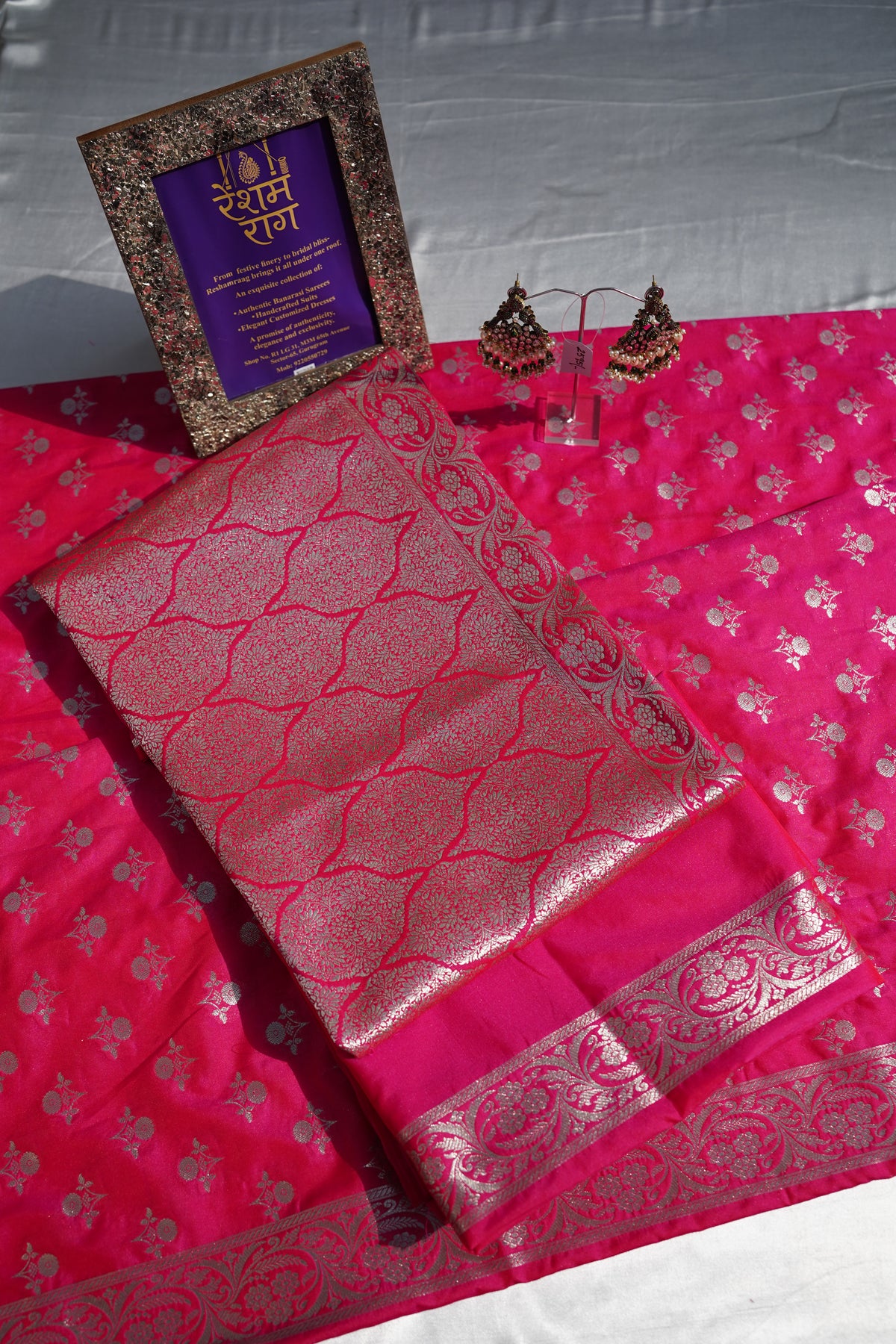 Royal Zari Brocade Suit Set | Green, Magenta & Black  Shopify HTML Description