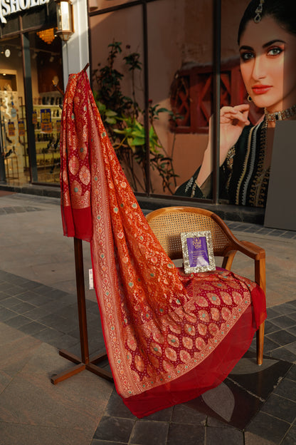Traditional Bandhej Dupatta with Zari Work | 4 Color Variants