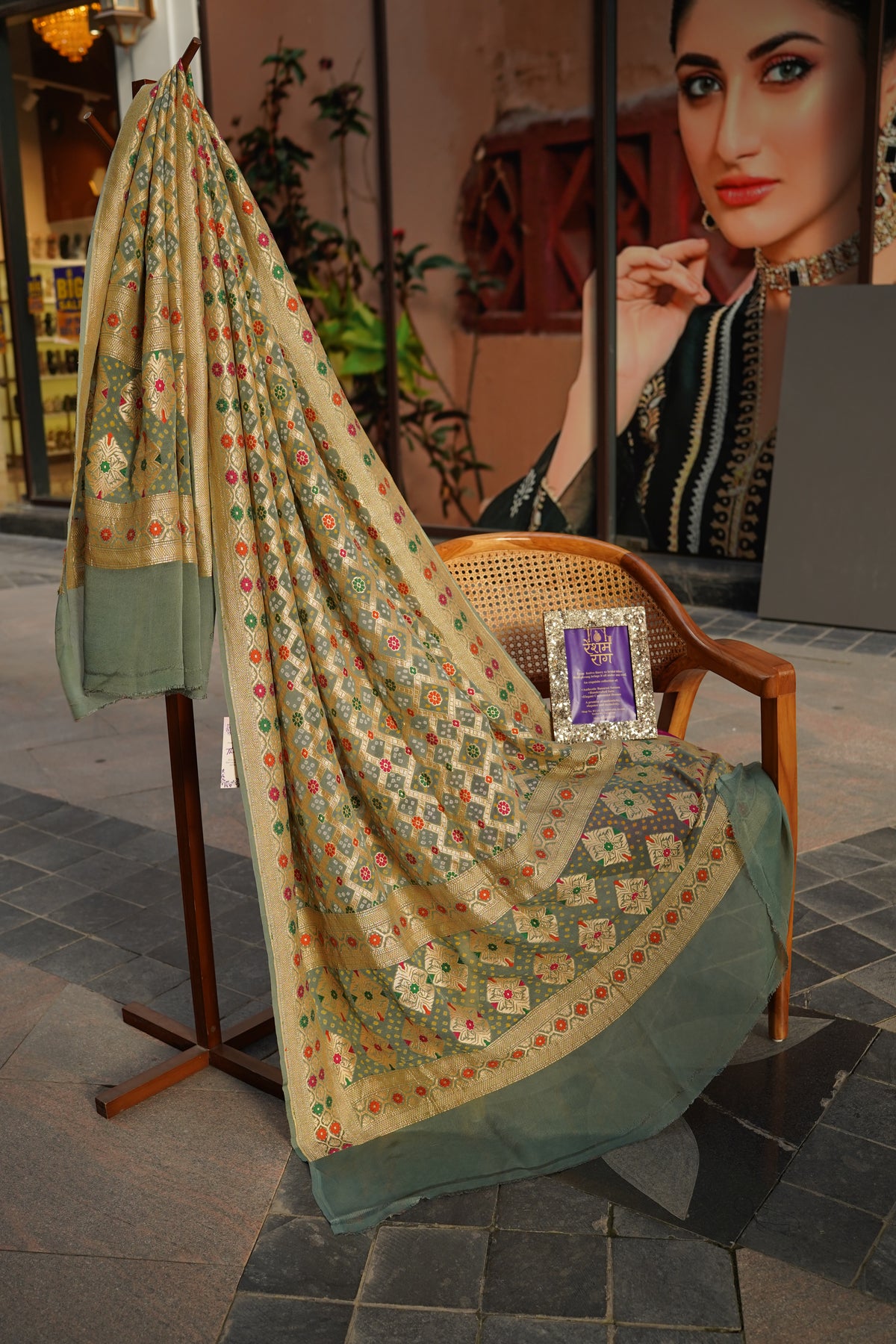 Traditional Bandhej Dupatta with Zari Work | 4 Color Variants