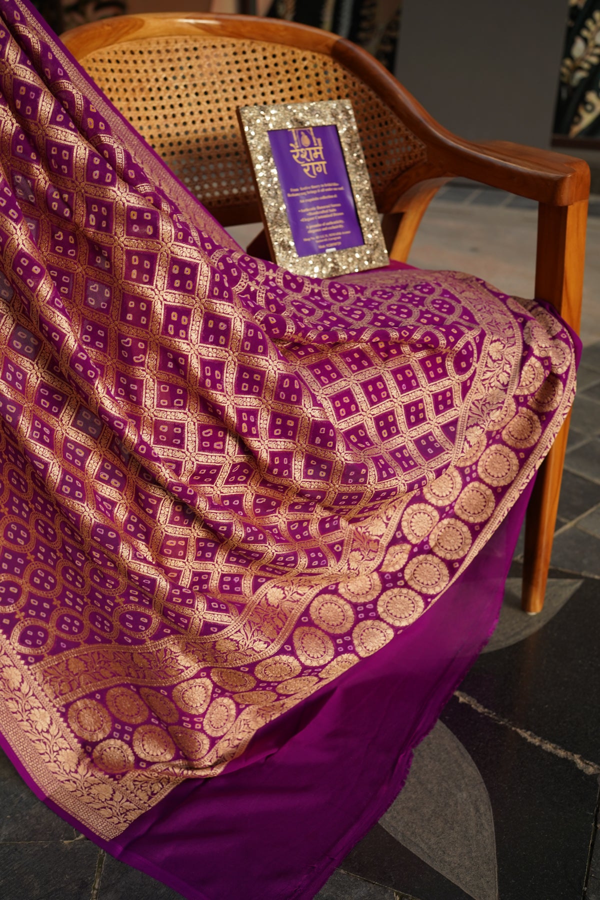 Traditional Bandhej Dupatta with Zari Work | 4 Color Variants