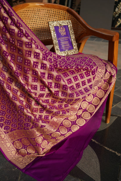 Traditional Bandhej Dupatta with Zari Work | 4 Color Variants