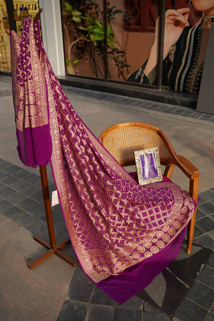 Traditional Bandhej Dupatta with Zari Work | 4 Color Variants